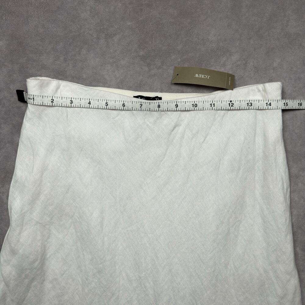 J Crew White 100% Linen Slip Skirt NWT Maxi Flounce Hem Pull On Half Lined Small - Picture 5 of 16